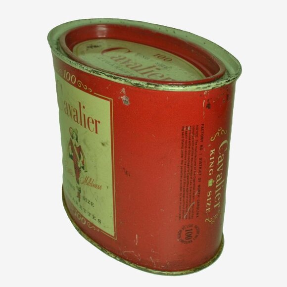 Cavalier 100's Cigarette Tin Vintage RJ Reynolds North Carolina Collectible - Picture 2 of 5